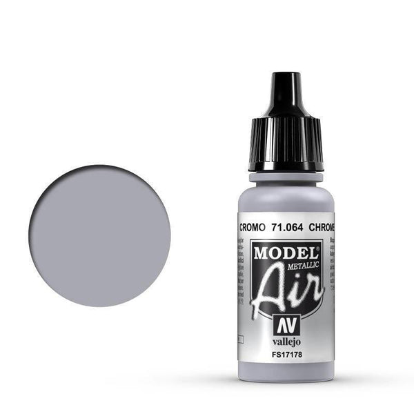 Vallejo 71064 Model Air Chrome 17 ml Acrylic Airbrush Paint - Gap Games