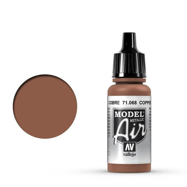 Vallejo 71068 Model Air Copper 17 ml Acrylic Airbrush Paint - Gap Games