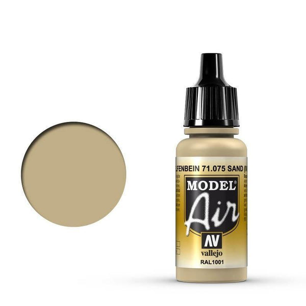 Vallejo 71075 Model Air Sand (Ivory) 17 ml Acrylic Airbrush Paint - Gap Games