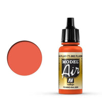 Vallejo 71082 Model Air Fluorescent Red 17 ml Acrylic Airbrush Paint - Gap Games