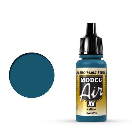 Vallejo 71087 Model Air Steel Blue 17 ml Acrylic Airbrush Paint - Gap Games