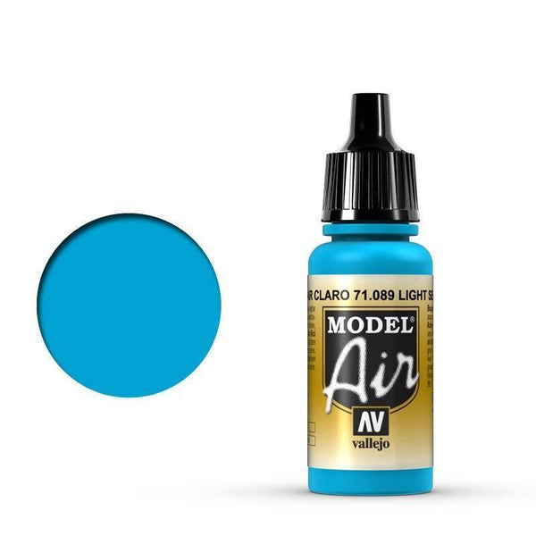 Vallejo 71089 Model Air Light Sea Blue 17 ml Acrylic Airbrush Paint - Gap Games