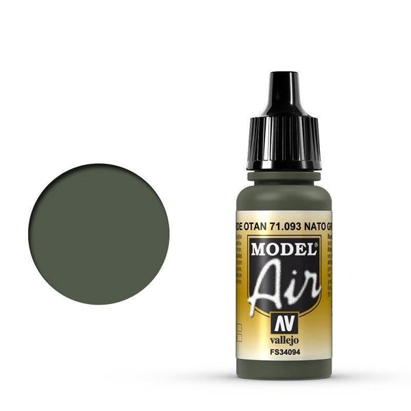 Vallejo 71093 Model Air NATO Green 17 ml Acrylic Airbrush Paint - Gap Games