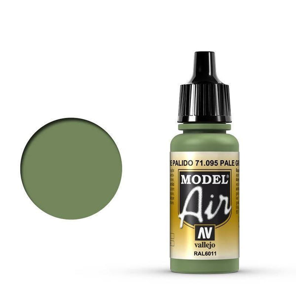 Vallejo 71095 Model Air Pale Green 17 ml Acrylic Airbrush Paint - Gap Games