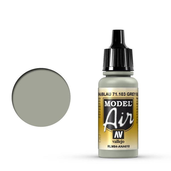 Vallejo 71103 Model Air Gray Blue RLM84 17 ml Acrylic Airbrush Paint - Gap Games