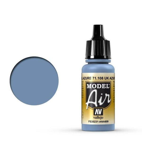 Vallejo 71108 Model Air UK Azure Blue 17 ml Acrylic Airbrush Paint - Gap Games