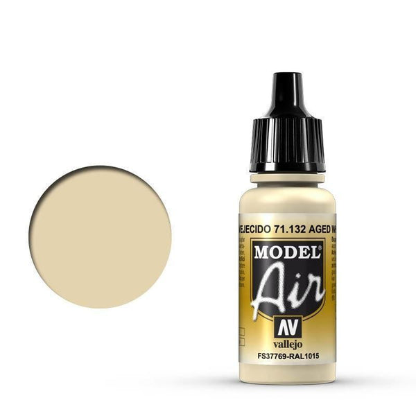 Vallejo 71132 Model Air Aged White 17 ml Acrylic Airbrush Paint - Gap Games