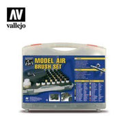 Vallejo 71173 Model Air 29 Camouflage Colors+Airbrush Plastic Case - Gap Games