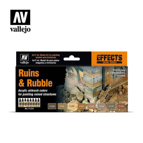 Vallejo 71214 Model Air Ruins & Rubble Colour Acrylic Paint Set - Gap Games