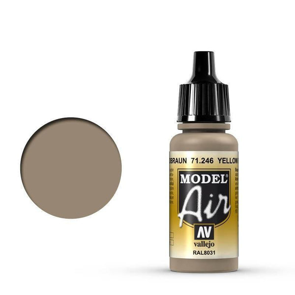 Vallejo 71246 Model Air Yellow Brown 17 ml Acrylic Airbrush Paint - Gap Games