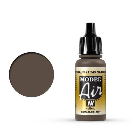 Vallejo 71249 Model Air NATO Brown 17 ml Acrylic Airbrush Paint - Gap Games