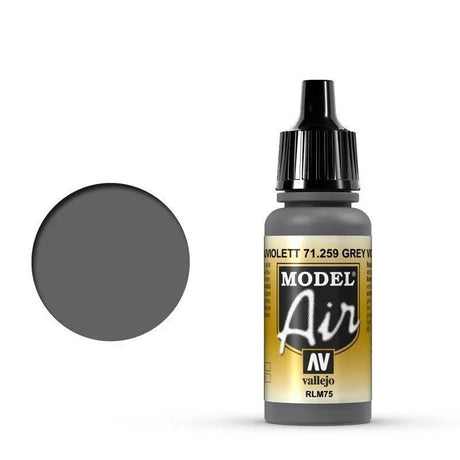 Vallejo 71259 Model Air Grey Violet RLM75 17 ml Acrylic Airbrush Paint - Gap Games