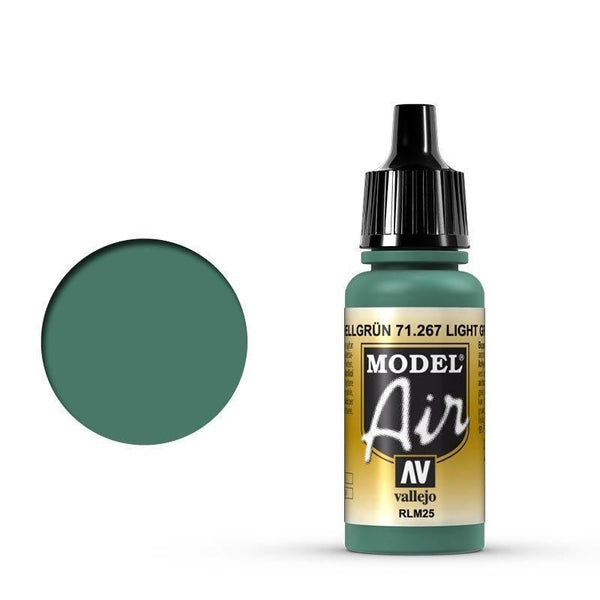 Vallejo 71267 Model Air Light Green RLM25 17 ml Acrylic Airbrush Paint - Gap Games