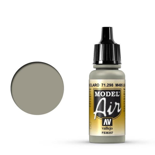 Vallejo 71298 Model Air M495 Light Gray 17 ml Acrylic Airbrush Paint - Gap Games