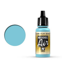 Vallejo 71317 Model Air AII Sv Gol Light Blue 17 ml Acrylic Airbrush Paint - Gap Games