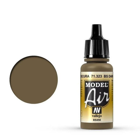 Vallejo 71323 Model Air BS Dark Earth 17 ml Acrylic Airbrush Paint - Gap Games
