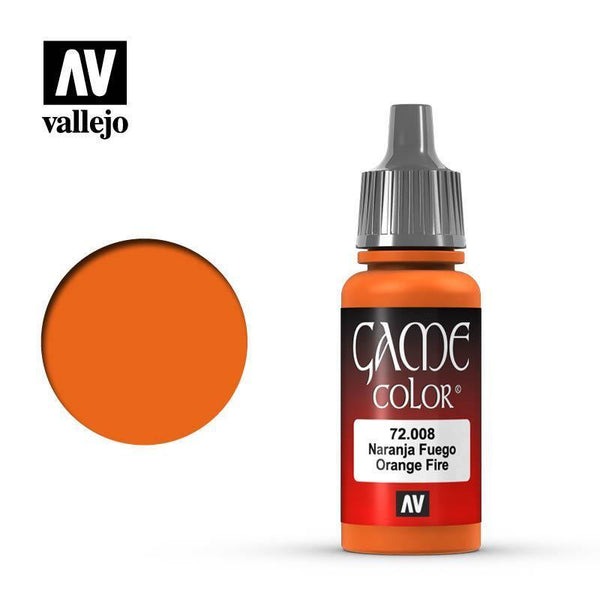 Vallejo 72008 Game Color - Orange Fire 17 ml Acrylic Paint - Gap Games