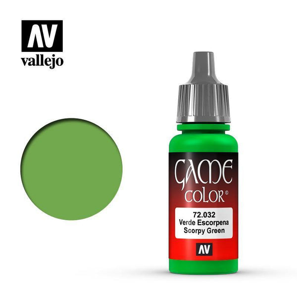 Vallejo 72032 Game Color - Scorpy Green 17 ml Acrylic Paint - Gap Games