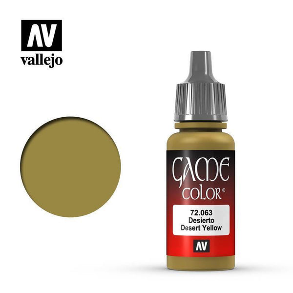 Vallejo 72063 Game Color - Desert Yellow 17 ml Acrylic Paint - Gap Games