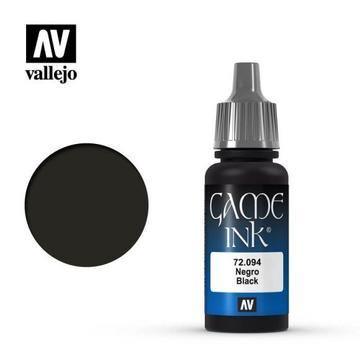 Vallejo 72094 Game Color Ink Black 17 ml Acrylic Paint - Gap Games
