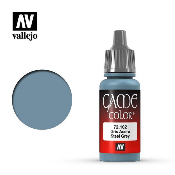 Vallejo 72102 Game Color - Steel Grey 17 ml Acrylic Paint - Gap Games