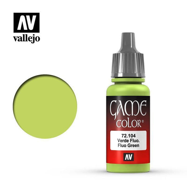 Vallejo 72104 Game Color - Fluo Green 17 ml Acrylic Paint - Gap Games