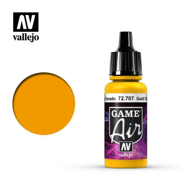 Vallejo 72707 Game Air Gold Yellow 17 ml Acrylic Airbrush Paint - Gap Games