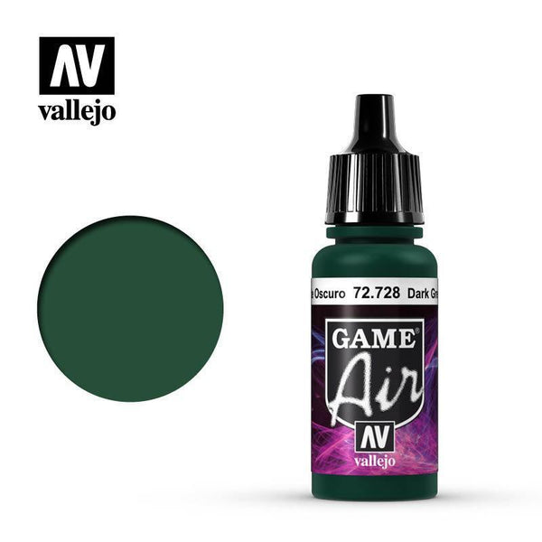 Vallejo 72728 Game Air Dark Green 17 ml Acrylic Airbrush Paint - Gap Games