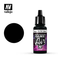 Vallejo 72751 Game Air Black 17 ml Acrylic Airbrush Paint - Gap Games