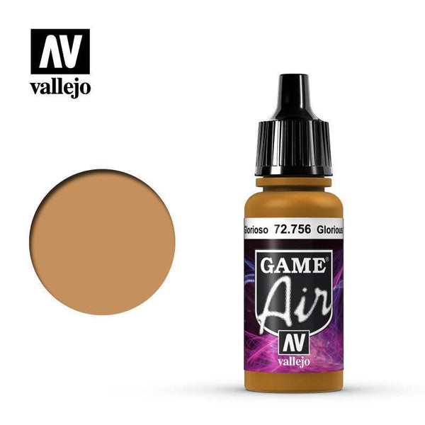 Vallejo 72756 Game Air Glorious Gold 17 ml Acrylic Airbrush Paint - Gap Games