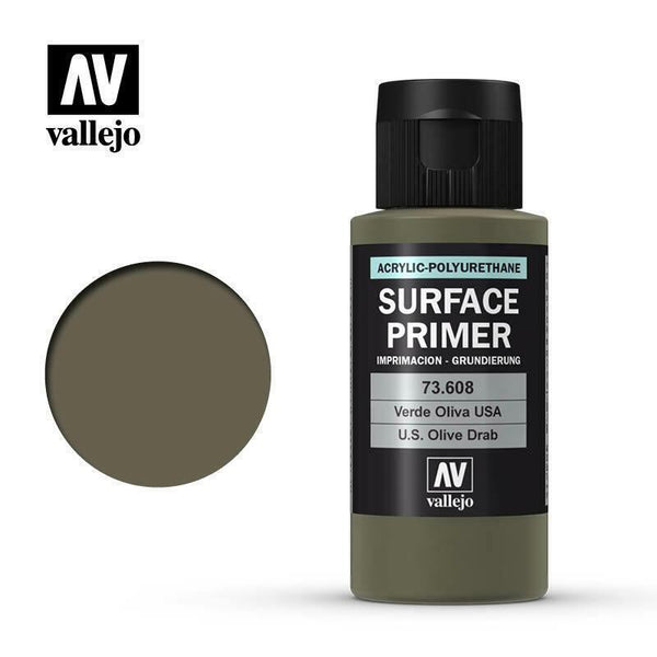Vallejo 73608 Surface Primer US Olive Drab 60 ml - Gap Games