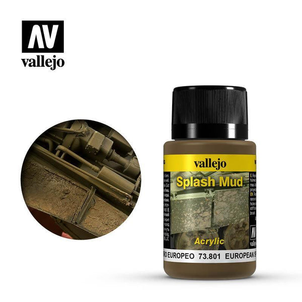 Vallejo 73801 Weathering Effects - European Splash Mud 40 ml - Gap Games
