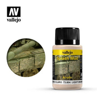 Vallejo 73804 Weathering Effects - Light Brown Splash Mud 40 ml - Gap Games