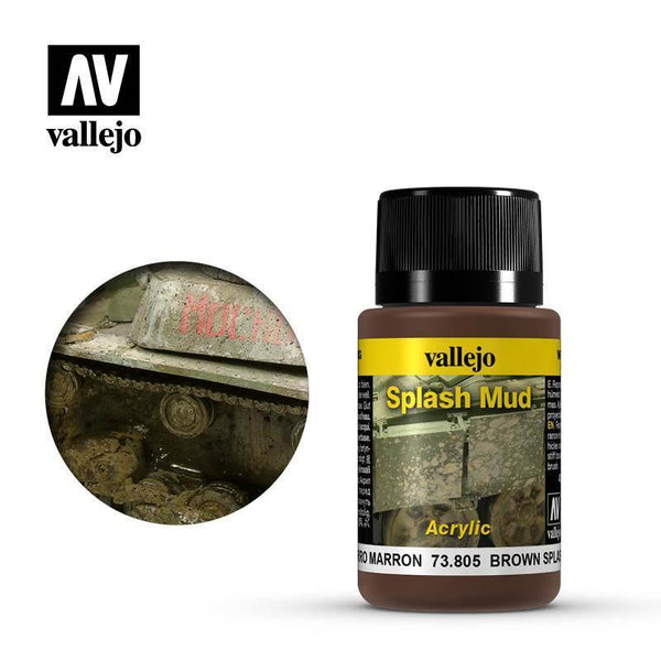 Vallejo 73805 Weathering Effects - Brown Splash Mud 40 ml - Gap Games