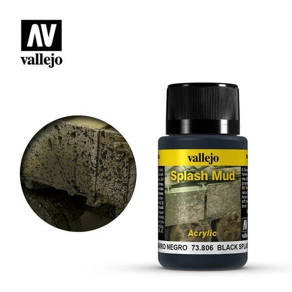Vallejo 73806 Weathering Effects - Black Splash Mud 40 ml - Gap Games