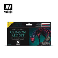Vallejo 74103 Fantasy Pro Crimson Red Set (8) Acrylic Paint Set - Gap Games