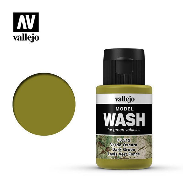Vallejo 76512 Model Wash - Dark Green 35 ml Acrylic Paint - Gap Games