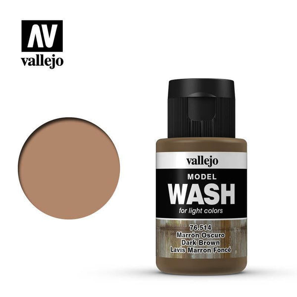 Vallejo 76514 Model Wash - Dark Brown 35 ml Acrylic Paint - Gap Games
