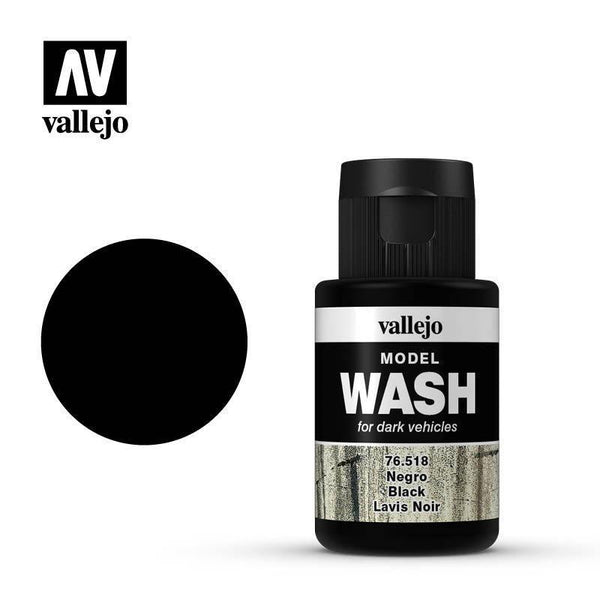 Vallejo 76518 Model Wash - Black 35 ml Acrylic Paint - Gap Games