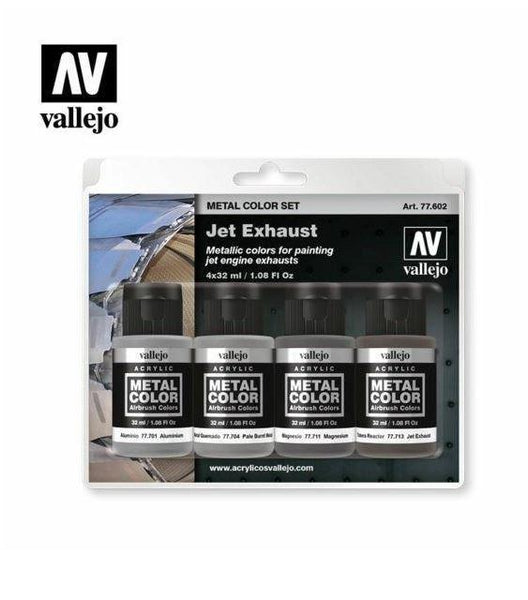Vallejo 77602 Metal Colour - Jet Exhaust 4 Colour Acrylic Paint Set - Gap Games