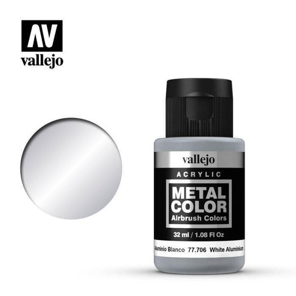 Vallejo 77706 Metal Color White Aluminium 32 ml Acrylic Paint - Gap Games