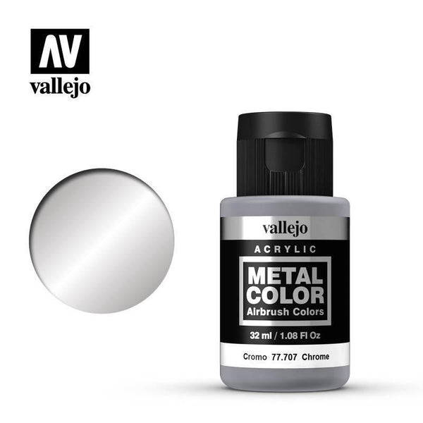 Vallejo 77707 Metal Color Chrome 32 ml Acrylic Paint - Gap Games