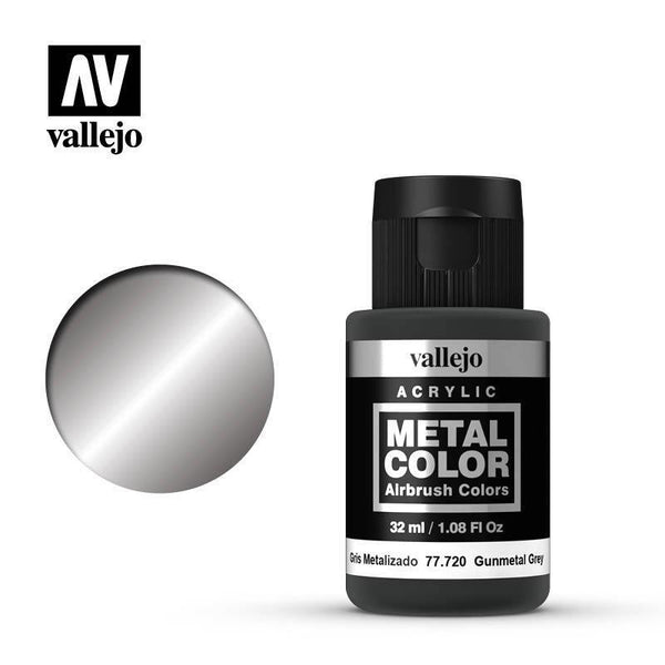 Vallejo 77720 Metal Color Gunmetal Grey 32ml Acrylic Paint - Gap Games