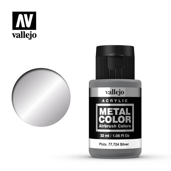 Vallejo 77724 Metal Color Silver 32ml Acrylic Paint - Gap Games