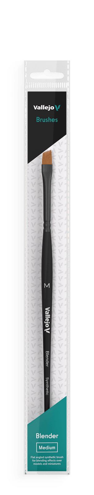Vallejo Brushes - Blender - Flat Angled Synthetic Brush Medium - Gap Games