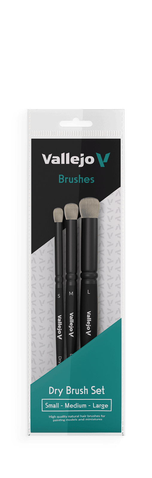 Vallejo Brushes - Dry Brush - Dry Brush Set - Natural Hair (S, M & L) - Gap Games