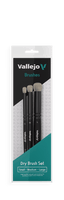 Vallejo Brushes - Dry Brush - Dry Brush Set - Natural Hair (S, M & L) - Gap Games