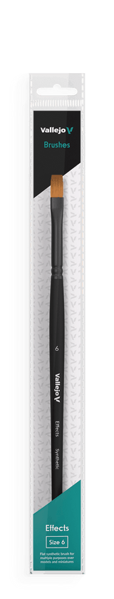 Vallejo Brushes - Effects - Flat Rectangular Brush No. 6 - Gap Games