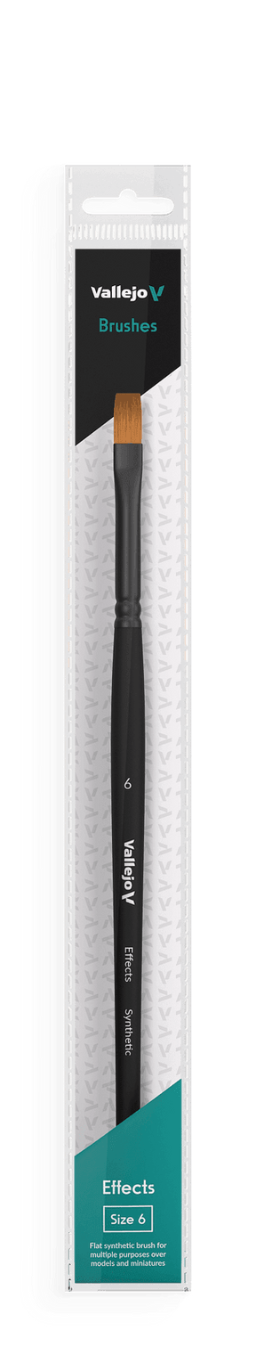 Vallejo Brushes - Effects - Flat Rectangular Brush No. 6 - Gap Games