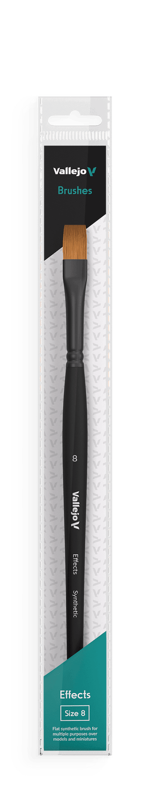 Vallejo Brushes - Effects - Flat Rectangular Brush No. 8 - Gap Games